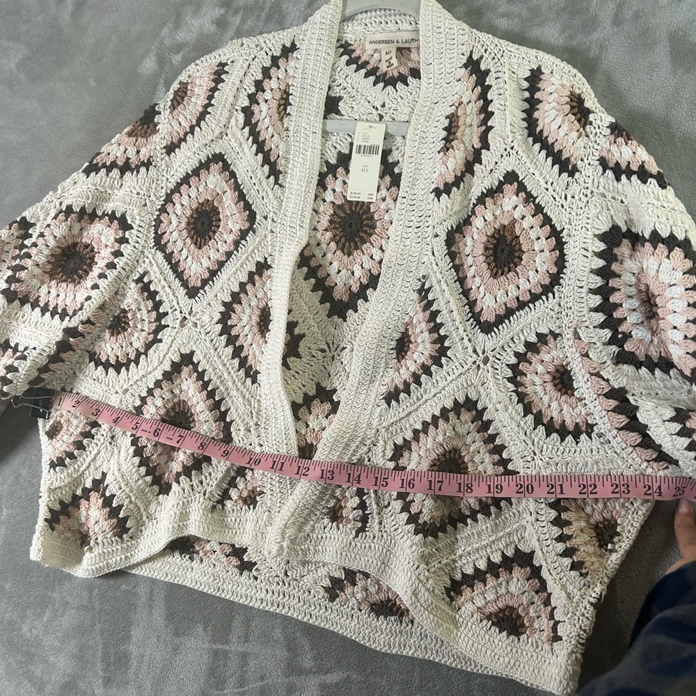 NWT Anthropologie amber crochet cardigan oversized - Picture 11 of 14